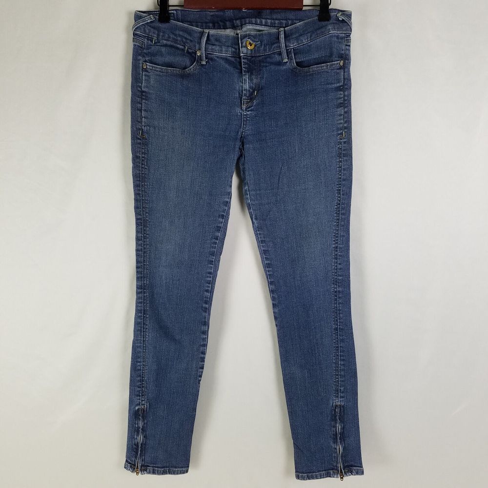 Divine Rights of Denim Jeans Womens 31‎ Blue Low Rise Skinny Ankle Zip Casual